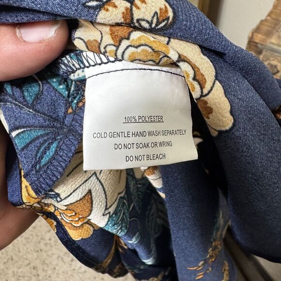 Hello Molly Falling In Style Floral Midi Dress Waist Tie Size 6 High Low Wedding - Picture 10 of 11